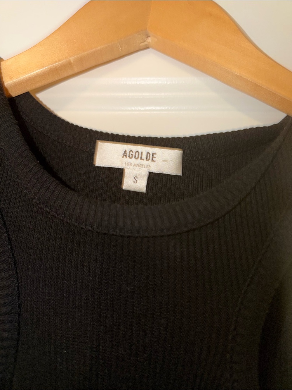 Agolde Black Ribbed Racerback Tank - Picture 2 of 3